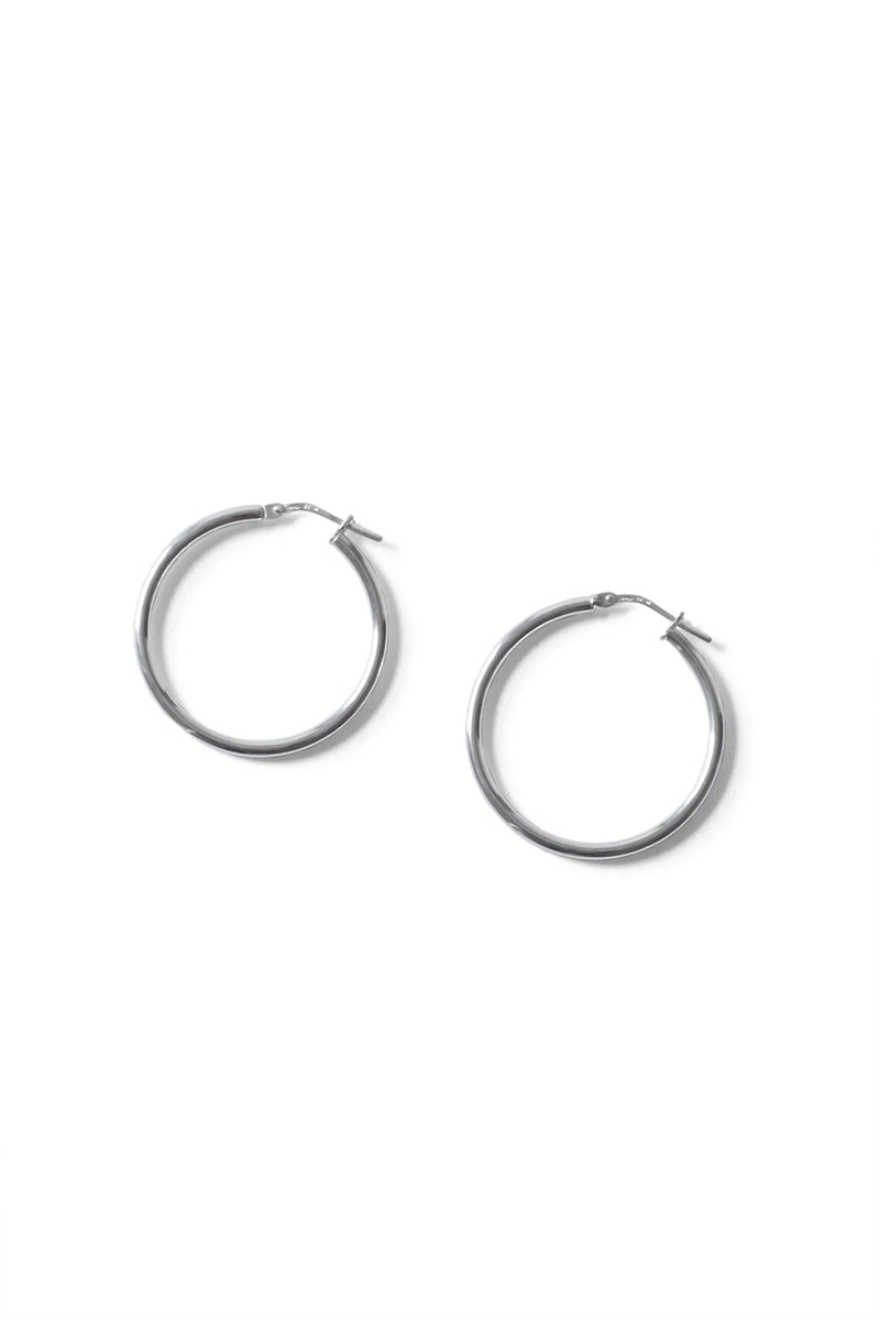 Silver Medium Hoop Earrings
