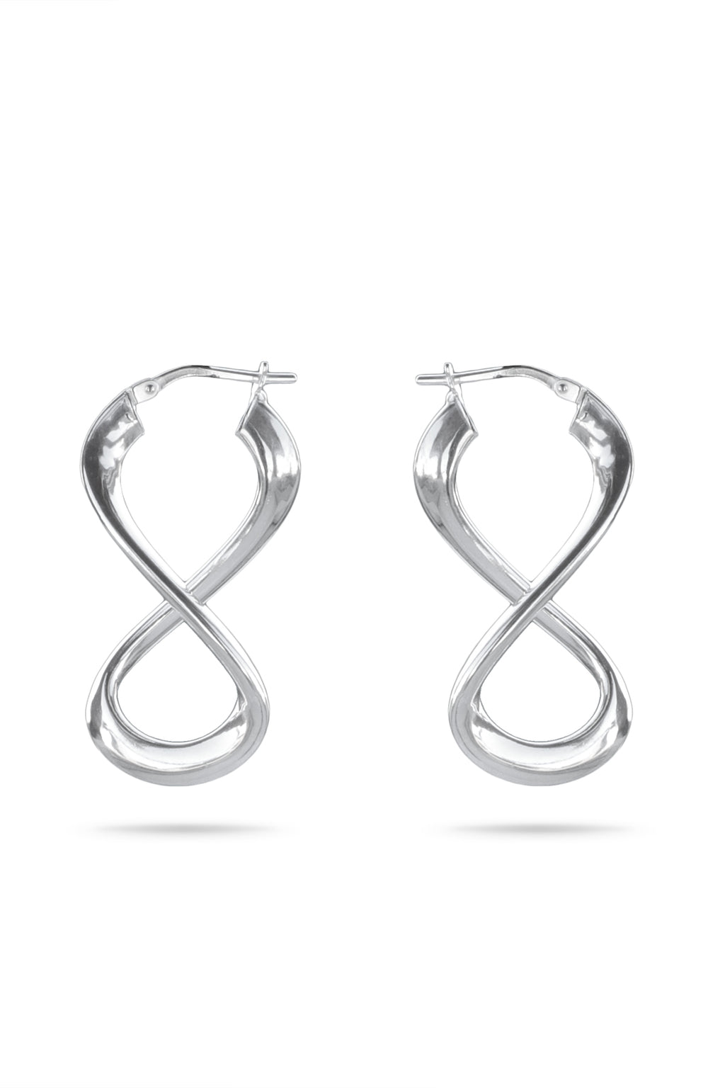 Silver Twist Drop Hoops