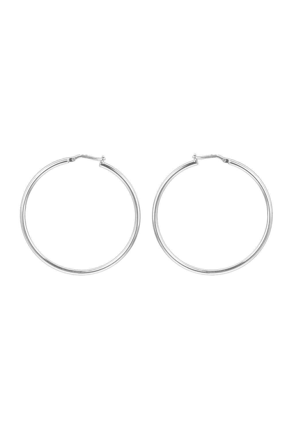 Silver large hoop earrings