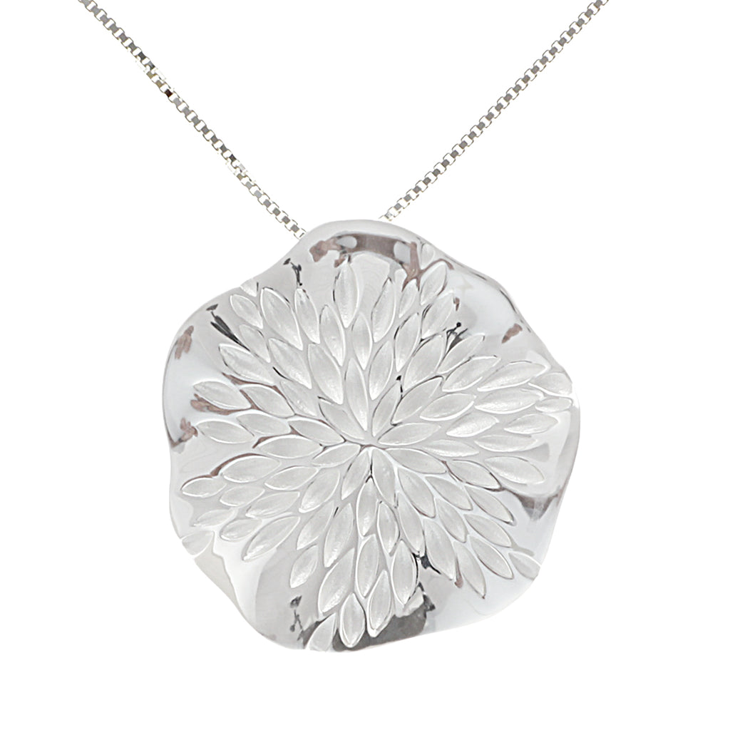 Sterling Silver Wavy Disc Pendant