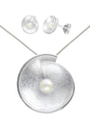 Freshwater Pearl in Shell Silver Earrings & Pendant