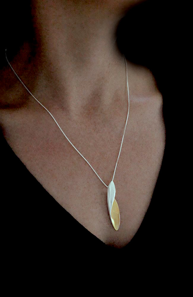 Silver Pendant with Gold detail