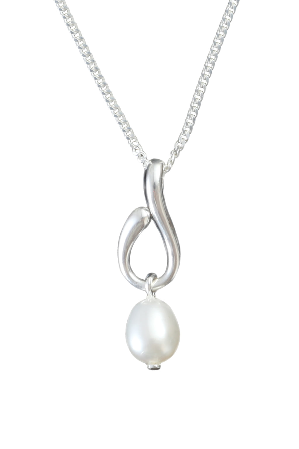 Freshwater Pearl Drop Silver Pendant / Nina B Jewellery