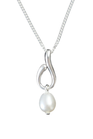 Freshwater Pearl Silver Drop Earrings