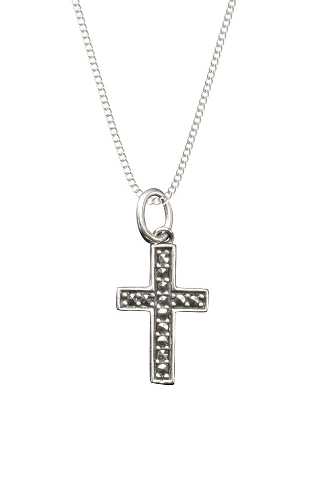 Marcasite silver cross pendant / Nina B Jewellery