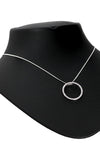 Silver CZ Circle Pendant & Chain