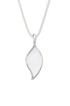 Silver Blue Mother of Pearl soft leaf pendant