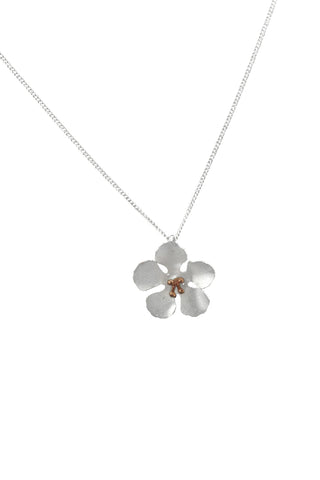 Large Matt Silver Flower Pendant – NinaBreddal