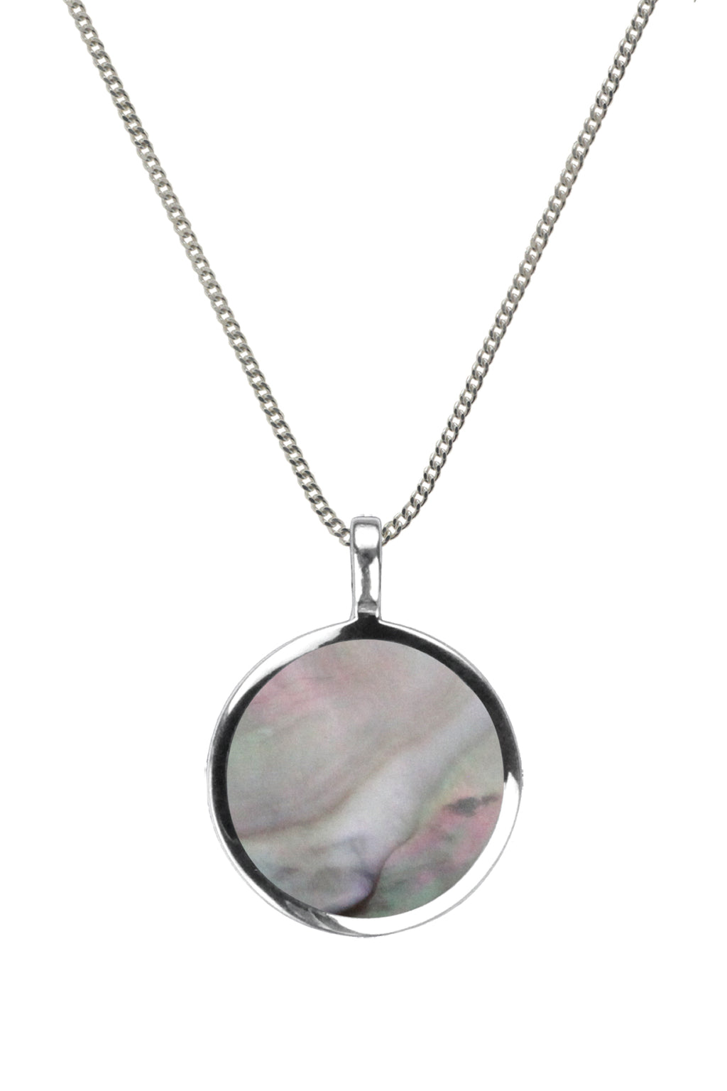 Grey Mother of Pearl Silver Pendant | Nina B Jewellery