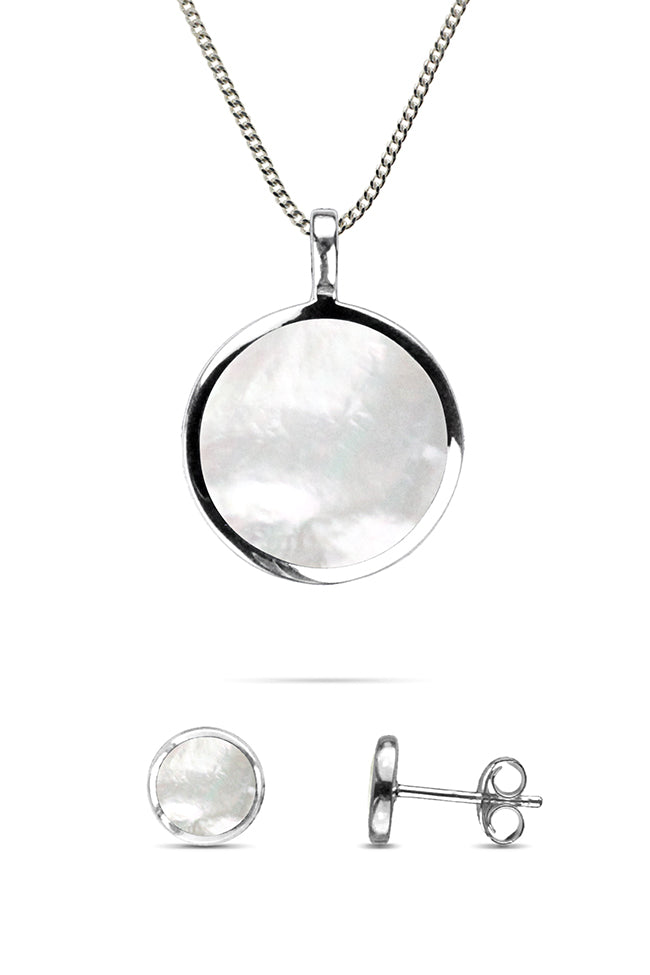 Mother of Pearl Silver Jewellery Set | Nina B Jewellery