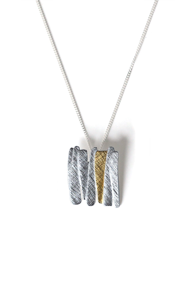 Silver & Gold Plated Bar Pendant