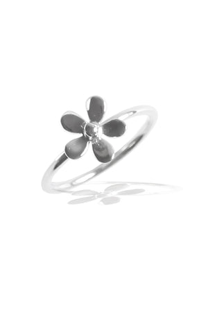 Silver Polished Daisy Ring