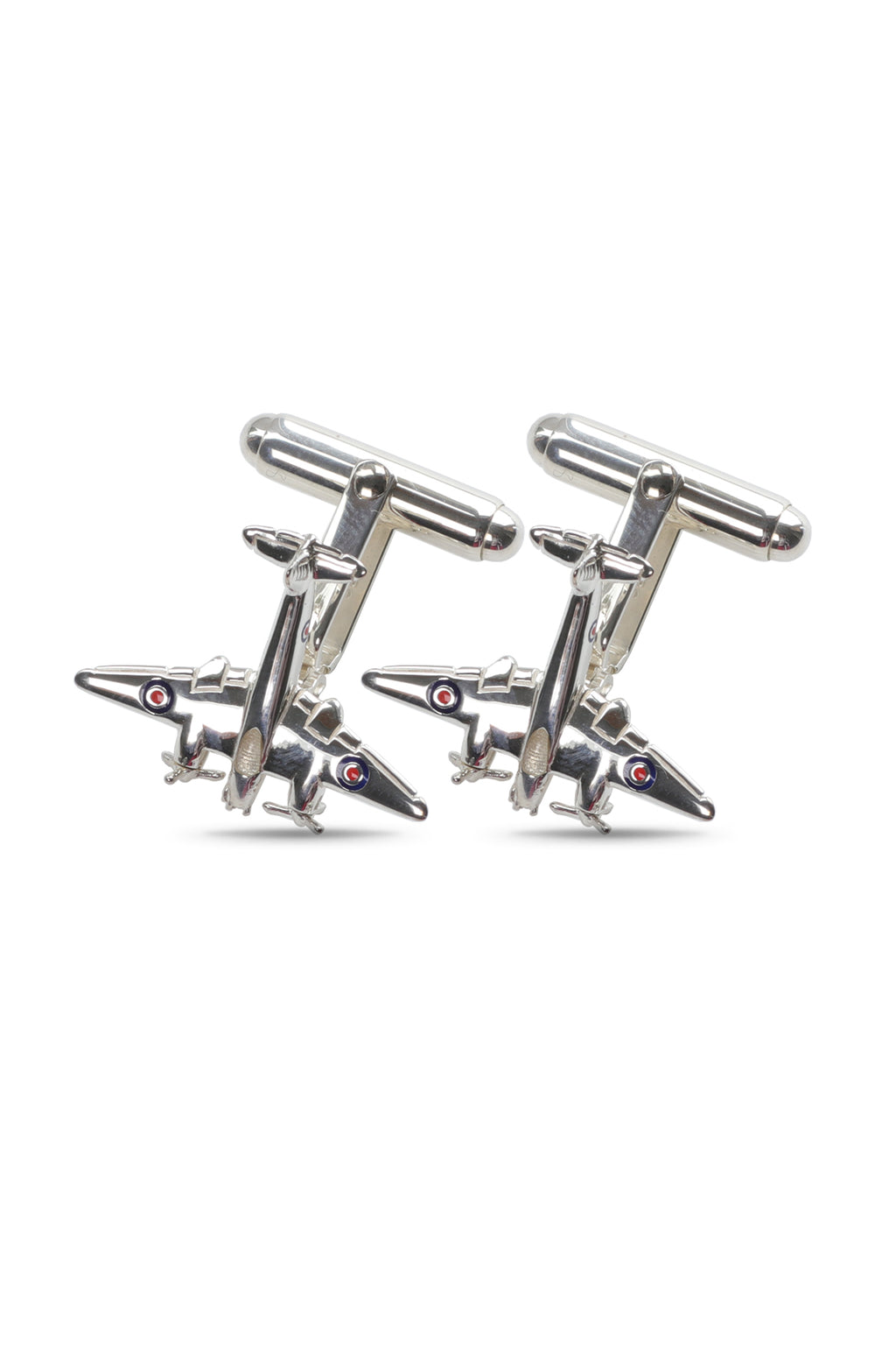 Silver Mosquito Airplane Cufflinks