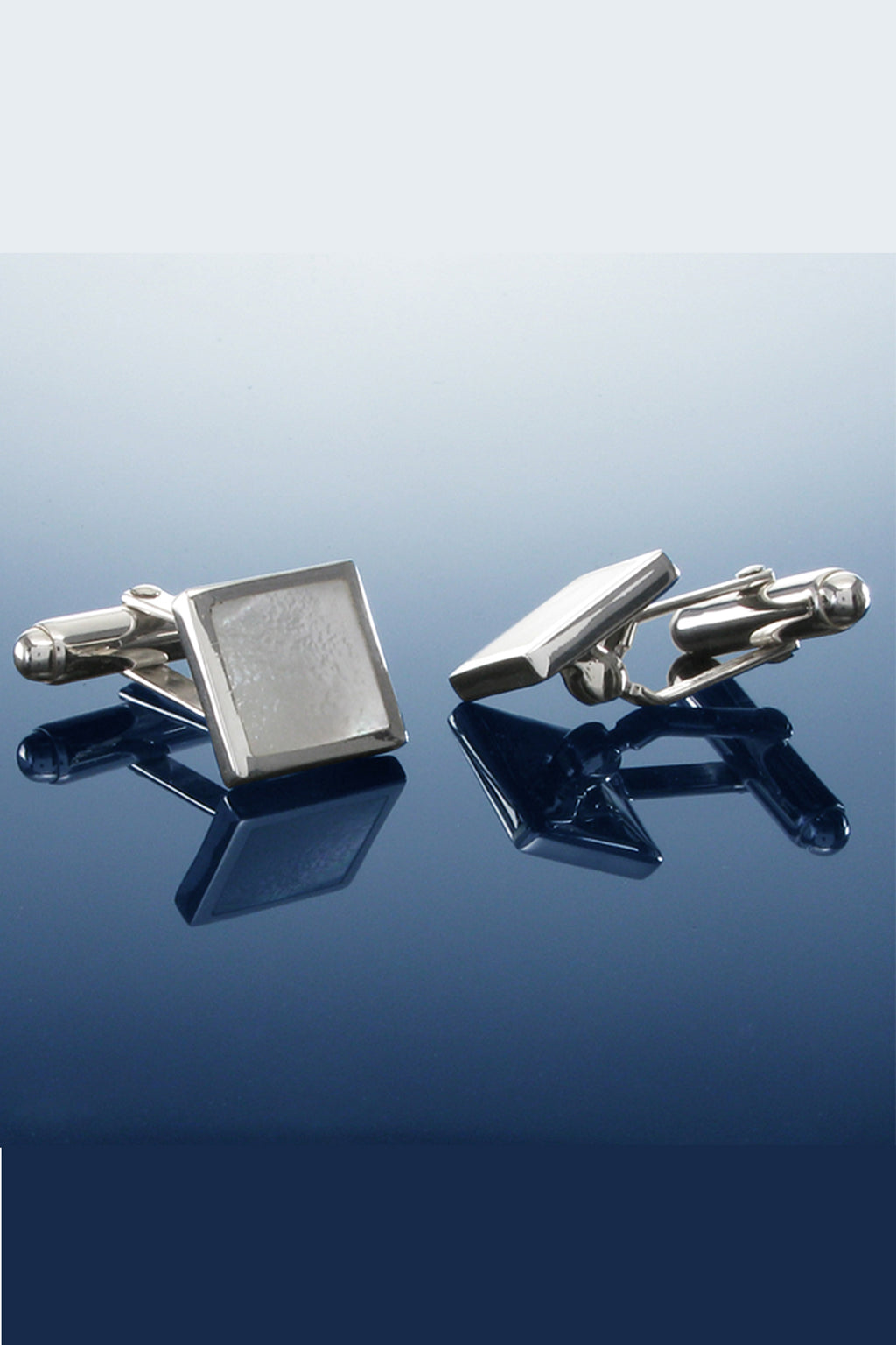 Silver Square Stone Cufflinks