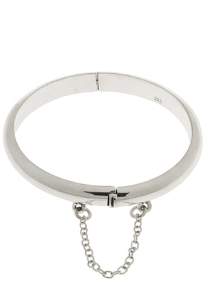 Silver Baby Bangle with Chain