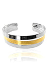 Silver 3 strands bangle with Gold Plated