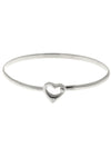 Diamond Heart Silver bangle / Nina B Jewellery