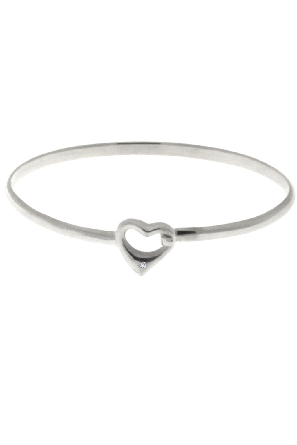 Diamond Heart Silver bangle / Nina B Jewellery