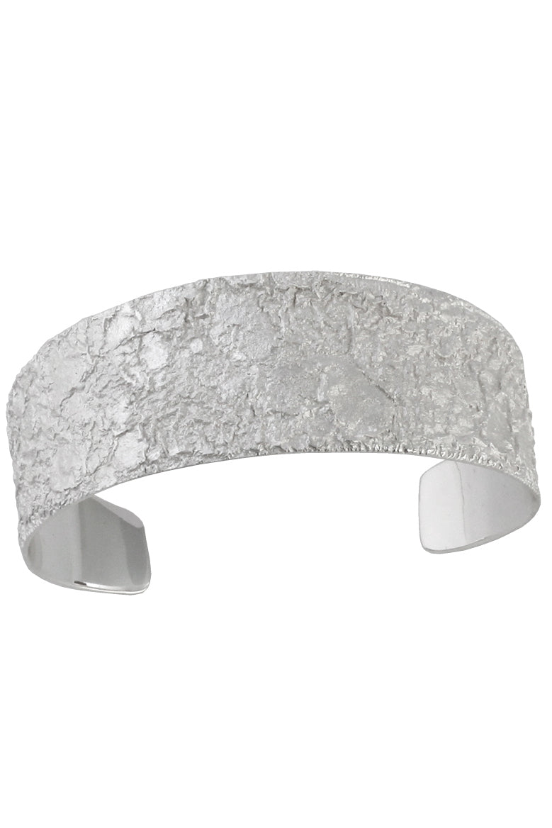 Silver textured cuff bangle / Nina B Jewellery