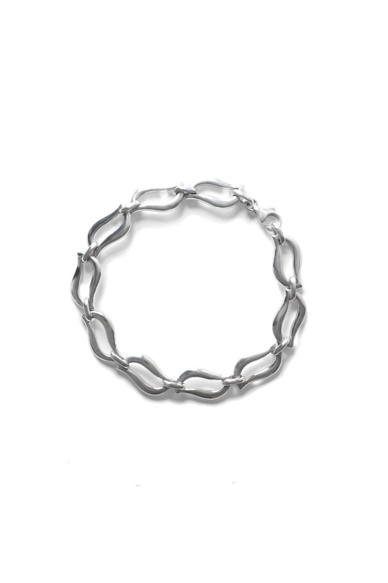 Sterling Silver Bracelet Wavy Links