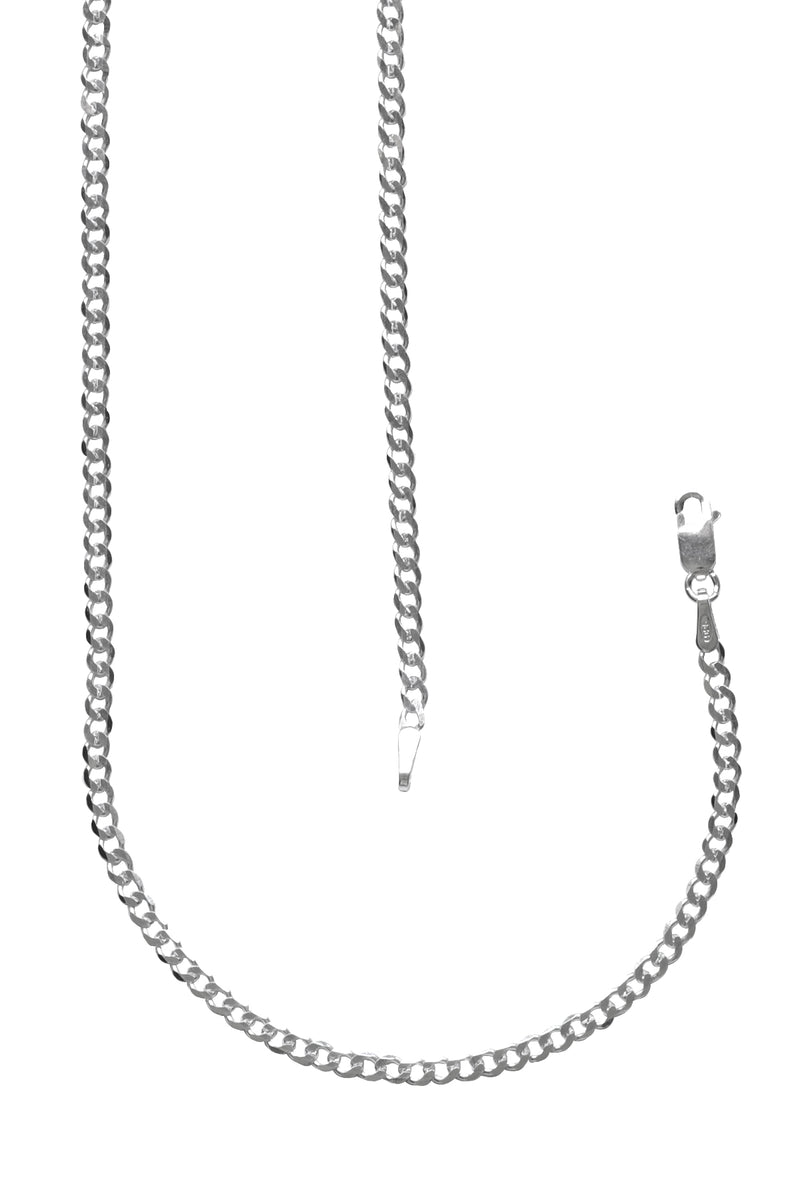 Silver Flat Curb Chain
