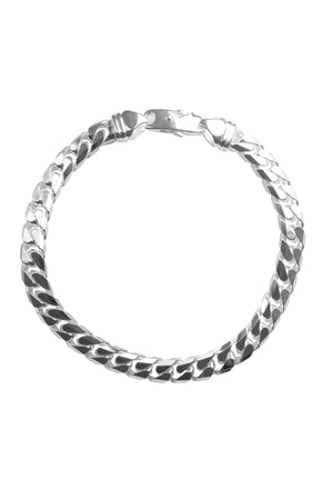 Silver Heavy Curb Chain Bracelet