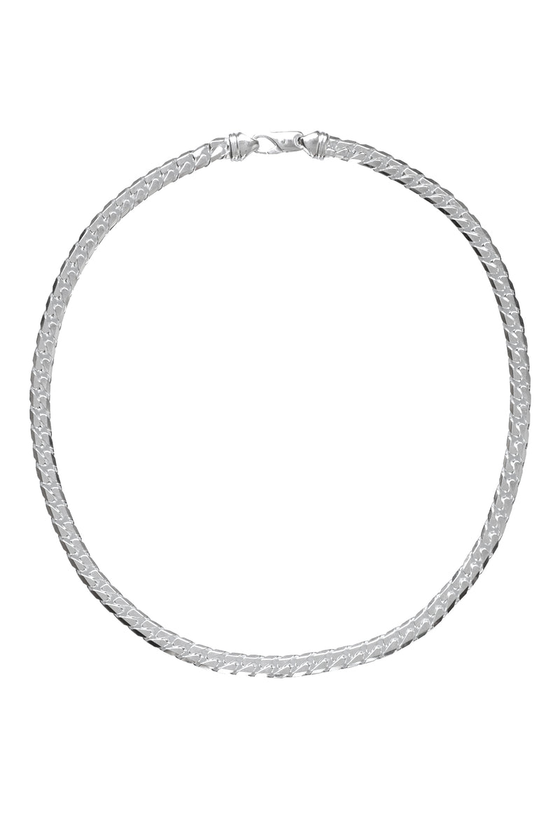 Silver Heavy Curb Chain Necklet