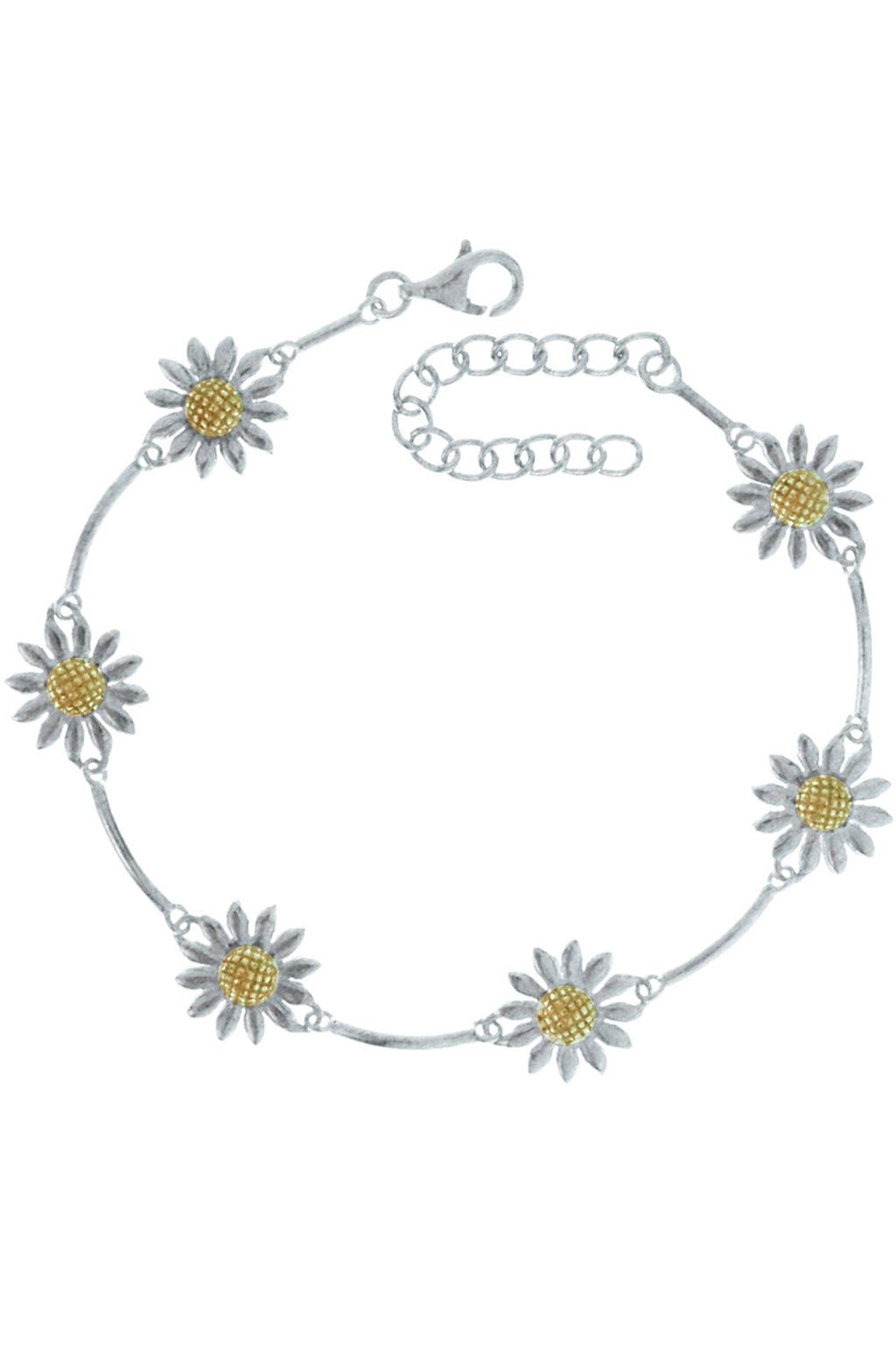 Polished Daisy Chain Silver Bracelet