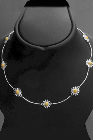 Daisy Chain Silver Necklet