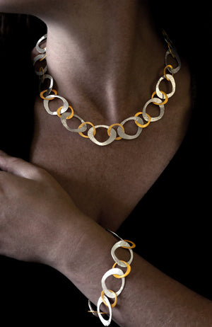 Silver and Gold Open Link Necklace