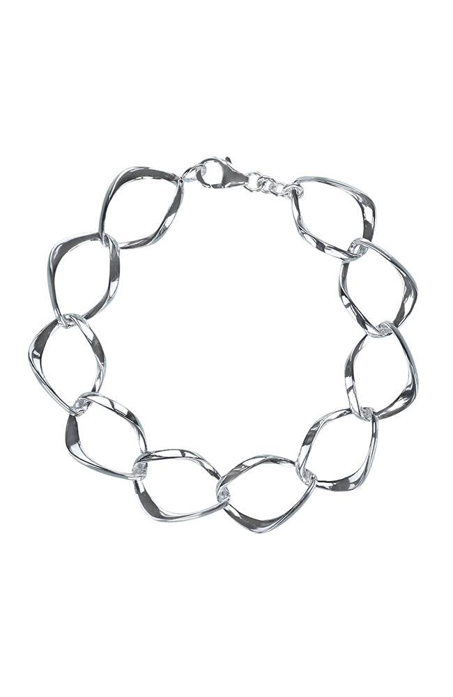 Silver open link bracelet / Nina B Jewellery