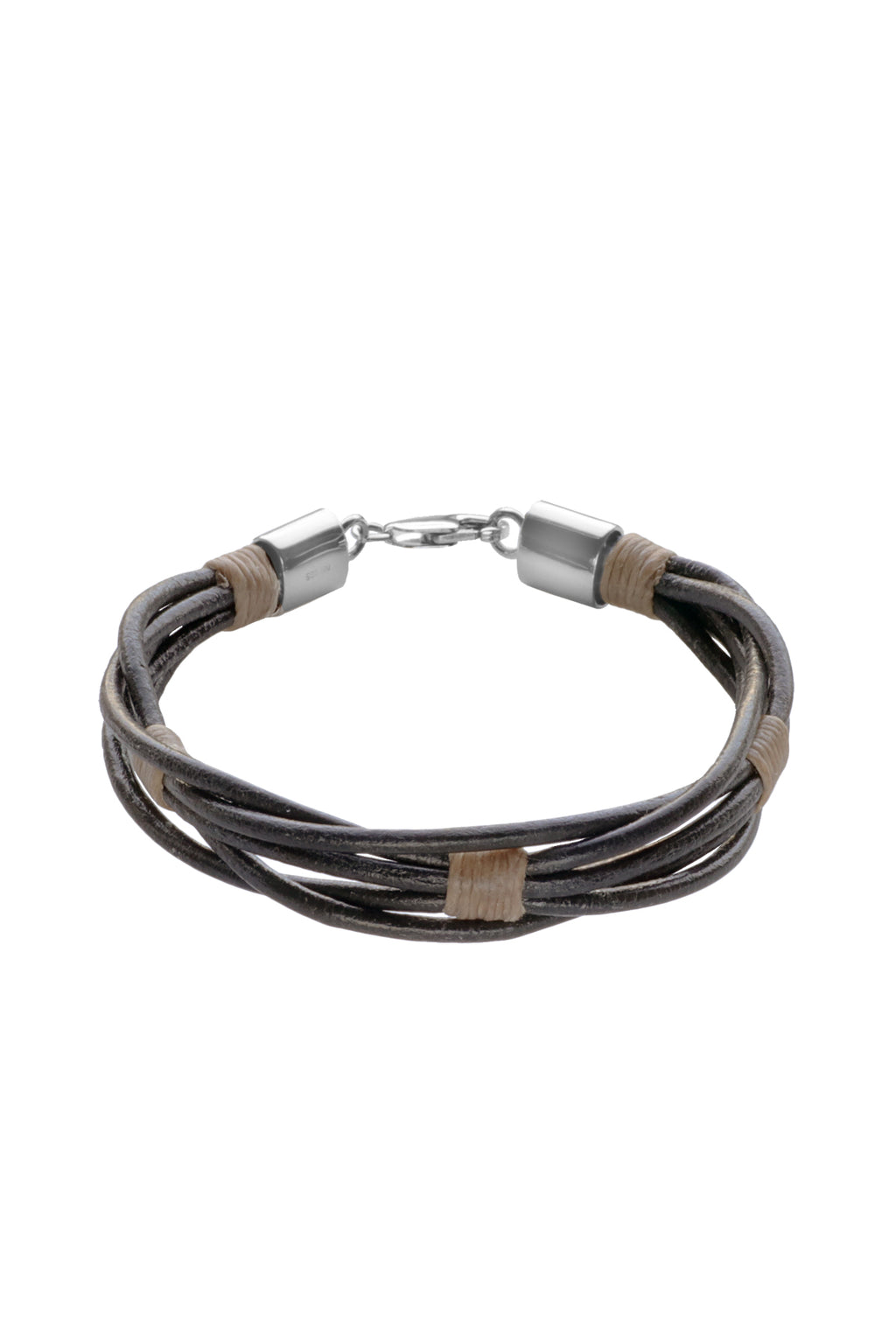 Leather Bracelet with Sterling Silver Fittings