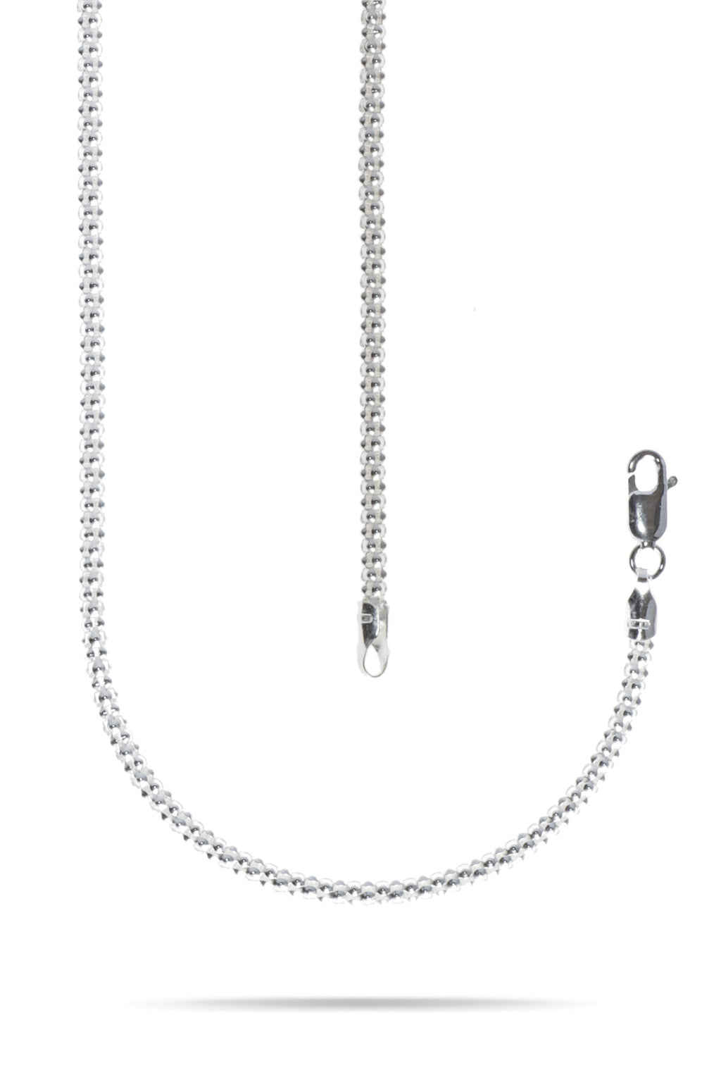 Silver Slim Popcorn Chain Necklace