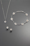 Brushed Daisy Chain Silver Set