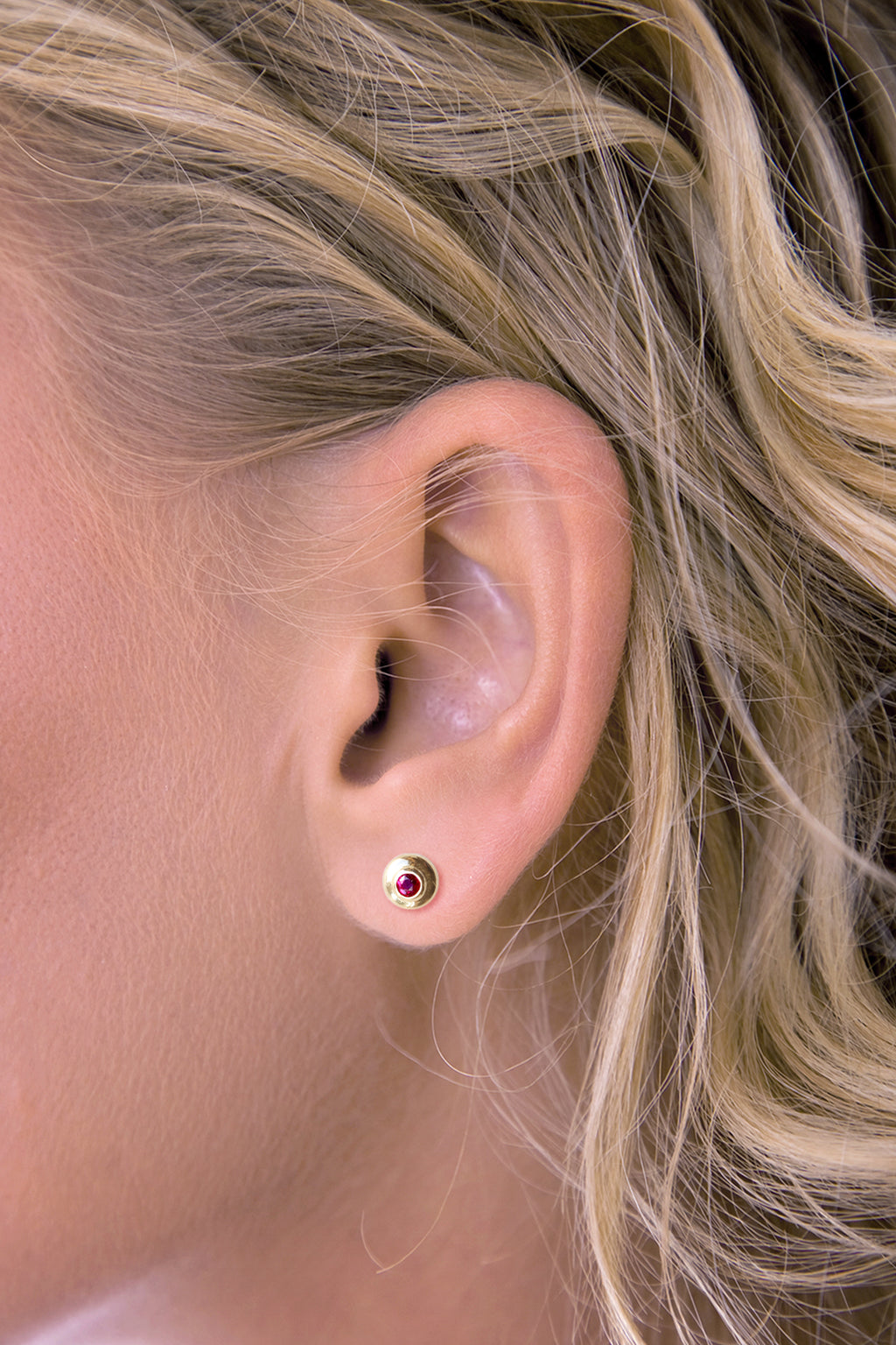 9ct Gold Petite Ruby Earrings