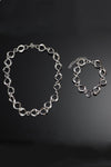 Silver Chunky Chain Twisted Open Link Bracelet